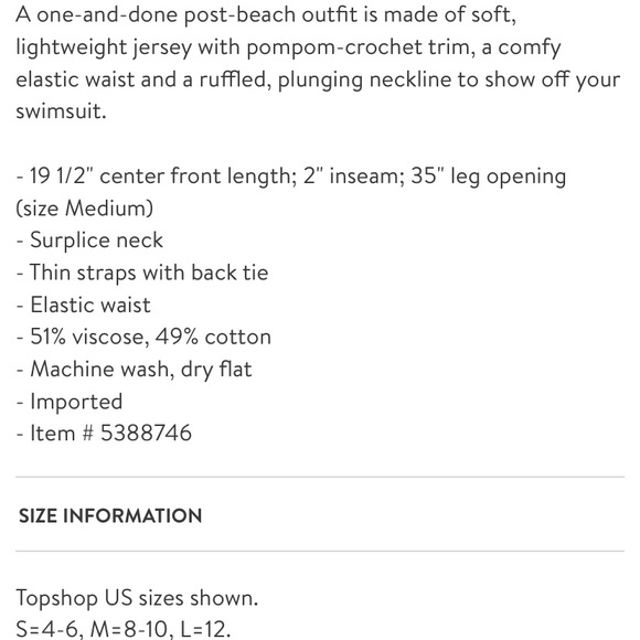 TOPSHOP Jersey Wrap Cover Up Romper White Pom Poms - Picture 4 of 4